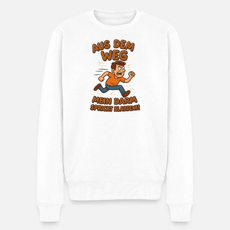 Aus dem Weg Klo Darm Klartext - Männer Premium Bio Pullover - Weiß