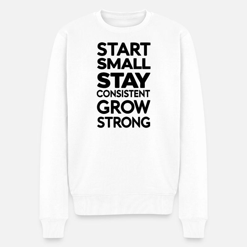 Abstrakte geometrische Strichkunst T-Shirt - Männer Premium Bio Pullover - Weiß