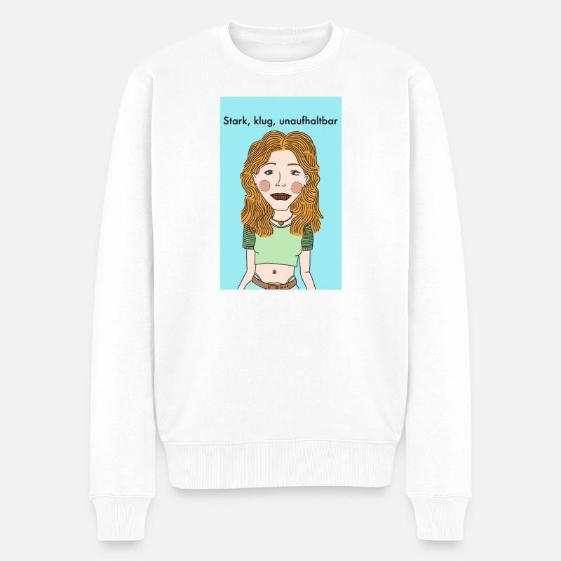 Starke Unabhängigkeit - Männer Premium Bio Pullover - Weiß