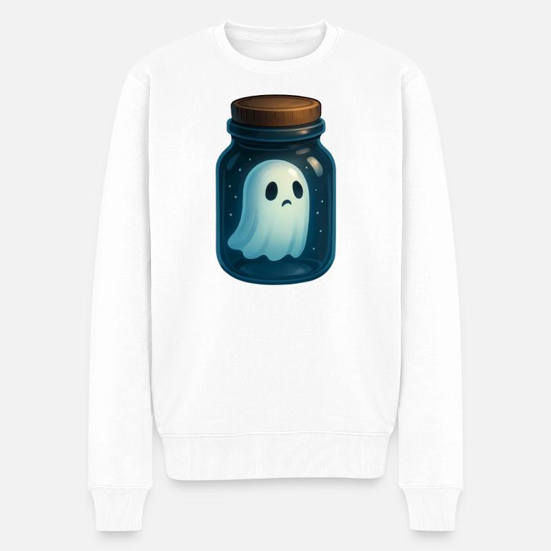 Geisterglas Design - Männer Premium Bio Pullover - Weiß