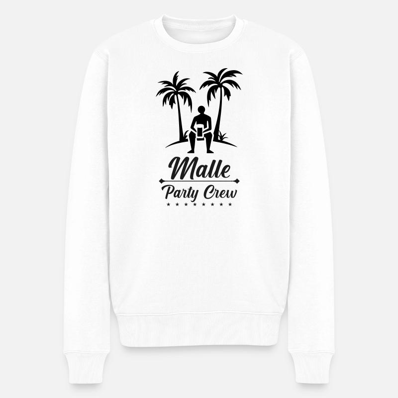 malle_party_crew - Männer Premium Bio Pullover - Weiß