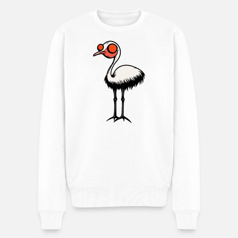 autruche Halloween bande dessinée zombie - Pull Premium bio Homme - blanc