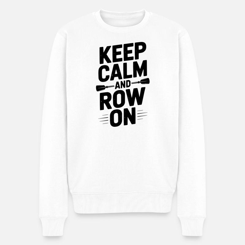 Restez calme et ramez - Pull Premium bio Homme - blanc