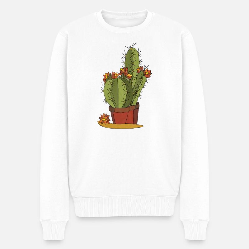Blumen - Männer Premium Bio Pullover - Weiß