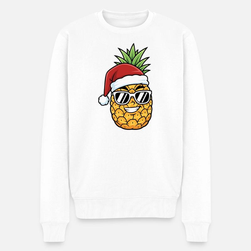 Art de l’ananas de Noël - Pull Premium bio Homme - blanc