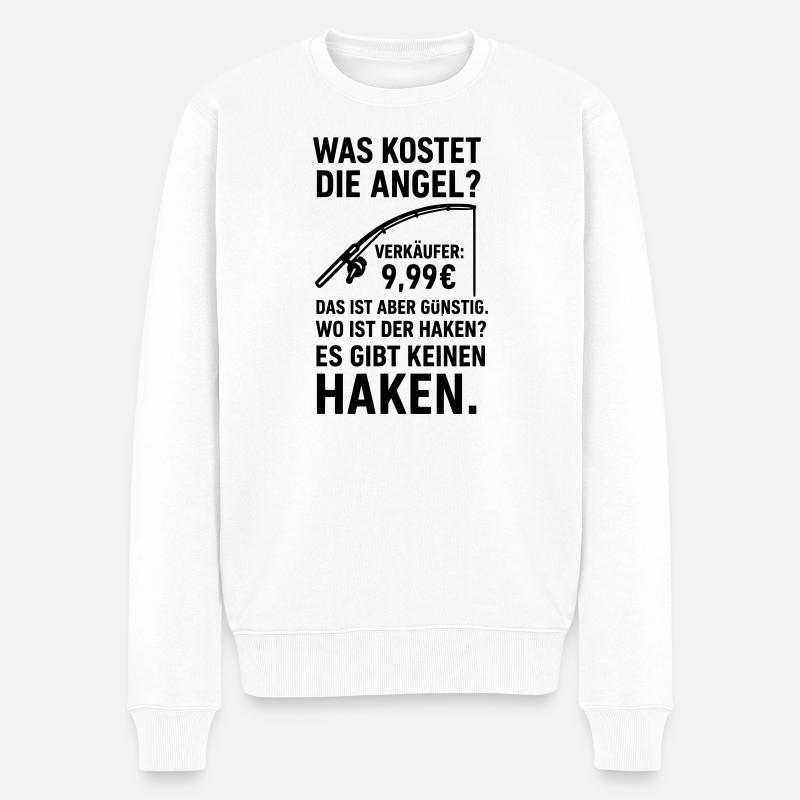 Blague sur pêcheur à l’hameçon - Pull Premium bio Homme - blanc