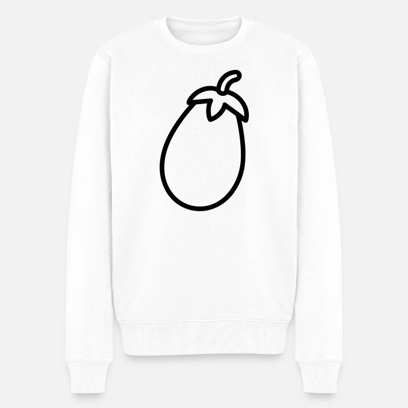 aubergine - Pull Premium bio Homme - blanc