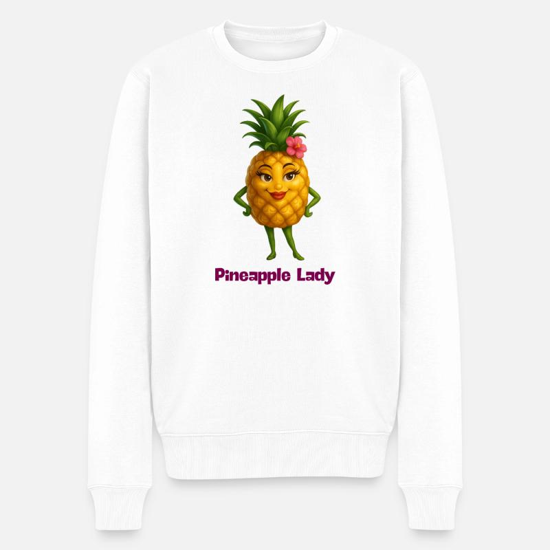 Dessin animé de la Dame Ananas - Pull Premium bio Homme - blanc