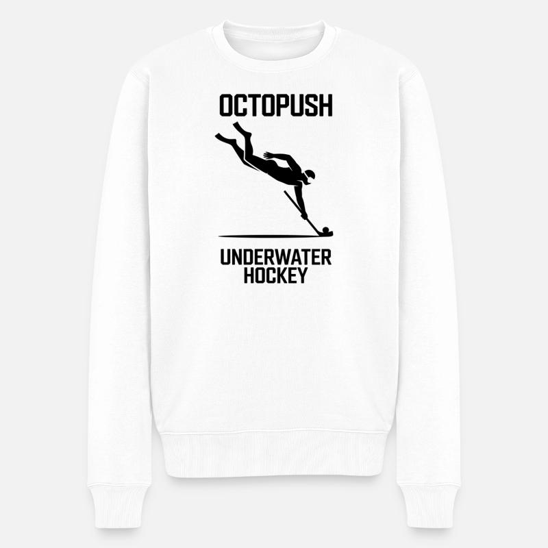 Octopush Unterwasserhockeysport - Männer Premium Bio Pullover - Weiß