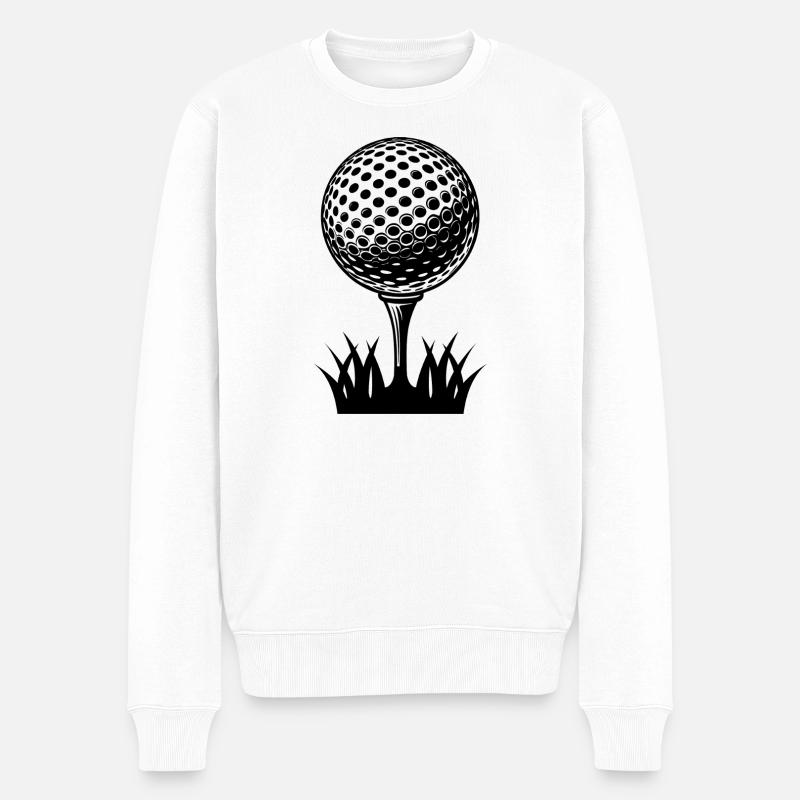 Golfball - Männer Premium Bio Pullover - Weiß