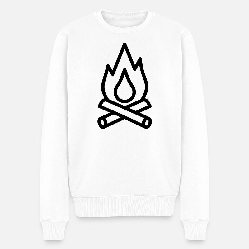 Lagerfeuer - Männer Premium Bio Pullover - Weiß