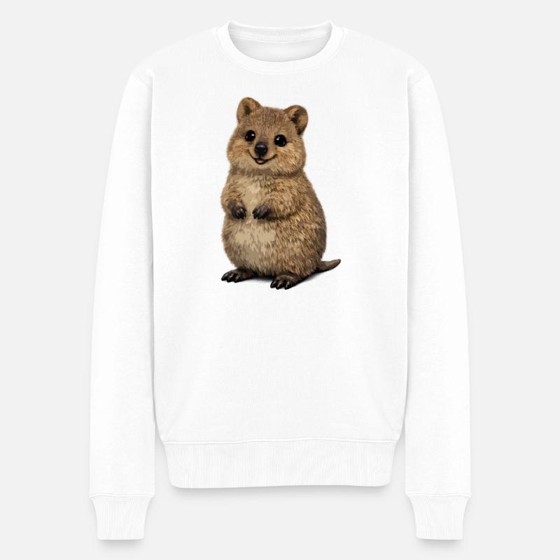 Illustration mignonne de quokka - Pull Premium bio Homme - blanc