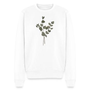 Eukalyptus-Aquarell - Männer Premium Bio Pullover - Weiß - Vorne - Thijin (182cm)