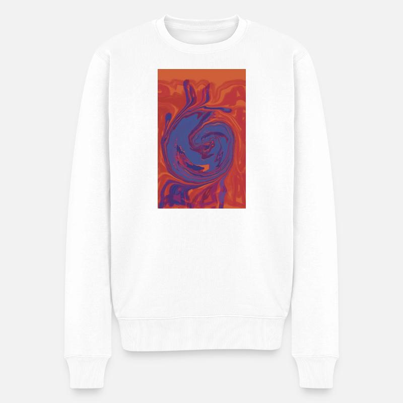 Marmorinferno-Spirale - Männer Premium Bio Pullover - Weiß