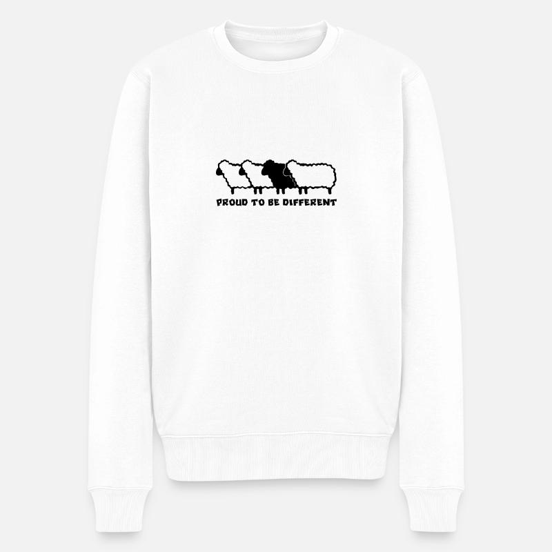 MOUTONS DIFFÉRENTS 2 - 2C - Pull Premium bio Homme - blanc