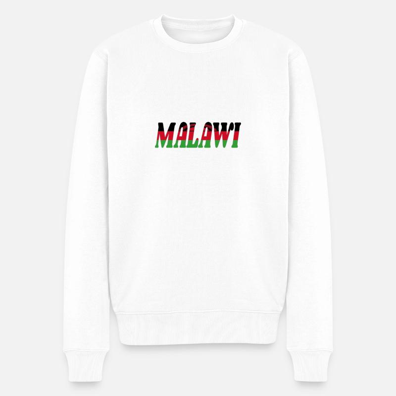 Malawi - Männer Premium Bio Pullover - Weiß