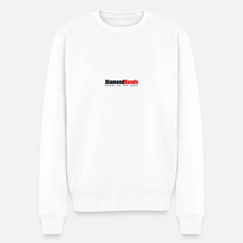 Diamond Hands - Männer Premium Bio Pullover - Weiß