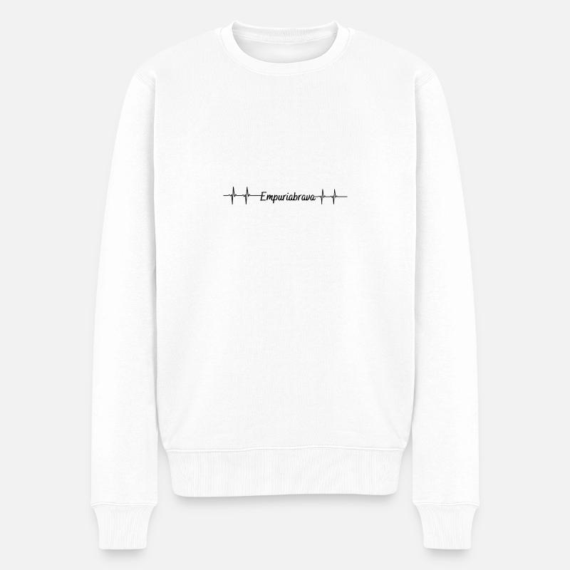 Puls Empuriabrava - Männer Premium Bio Pullover - Weiß