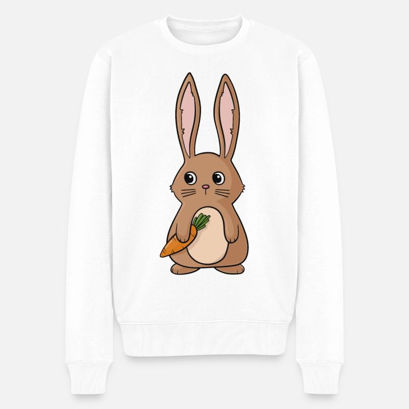 Comic Osterhase - Männer Premium Bio Pullover - Weiß