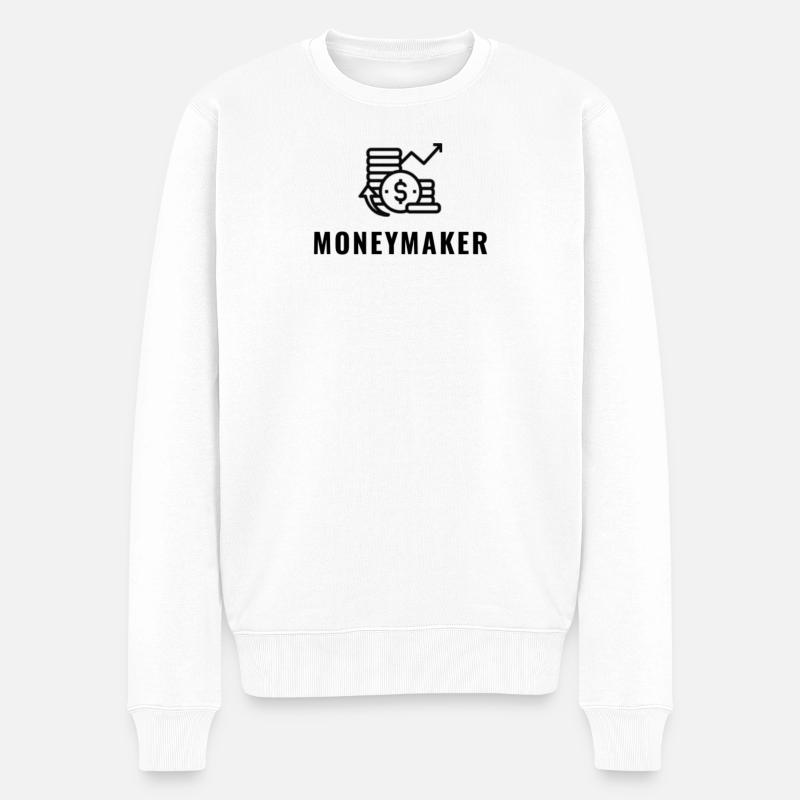 MONEYMAKER - Männer Premium Bio Pullover - Weiß