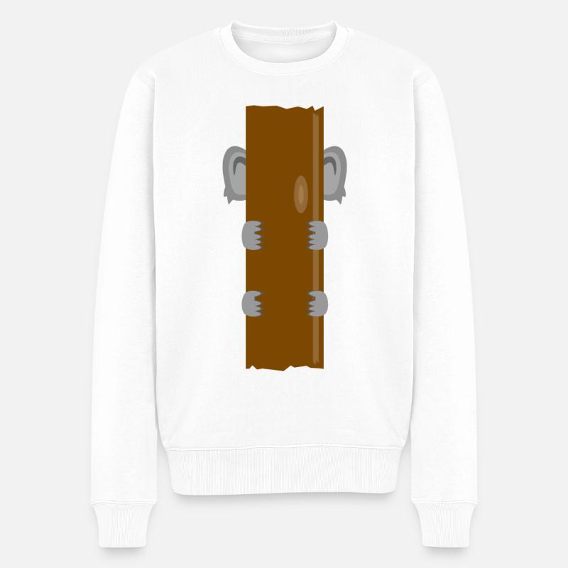 Koala derrière un arbre - Pull Premium bio Homme - blanc