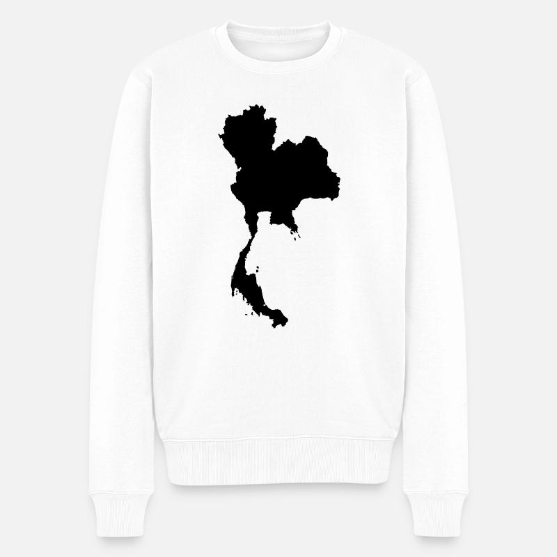 Thaïlande Silhouette Carte - Pull Premium bio Homme - blanc