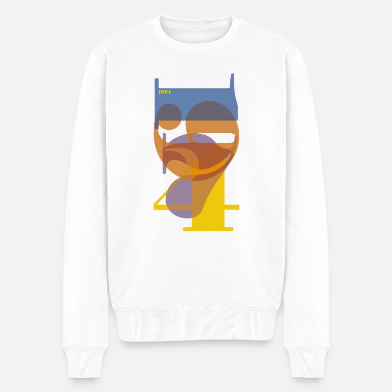 1974 Typoart - Männer Premium Bio Pullover - Weiß