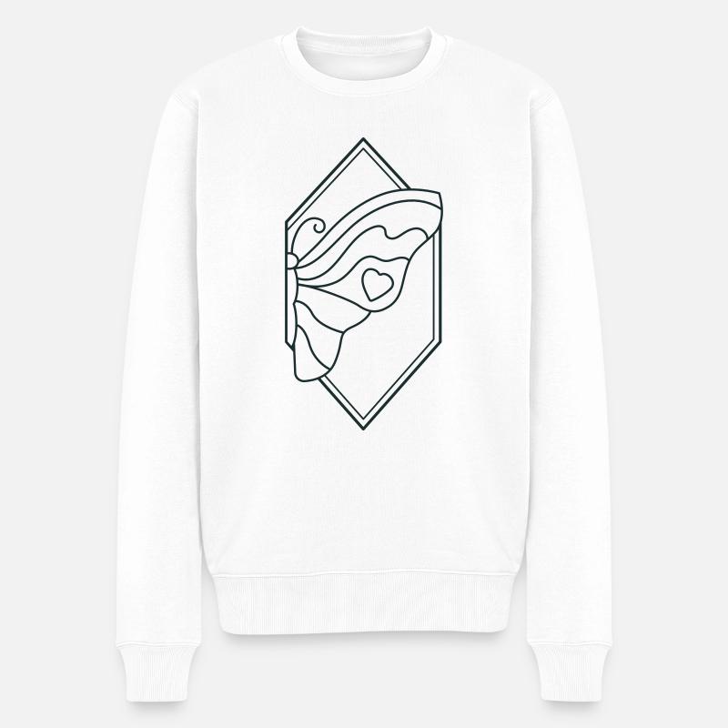 ein halber Schmetterling - Männer Premium Bio Pullover - Weiß