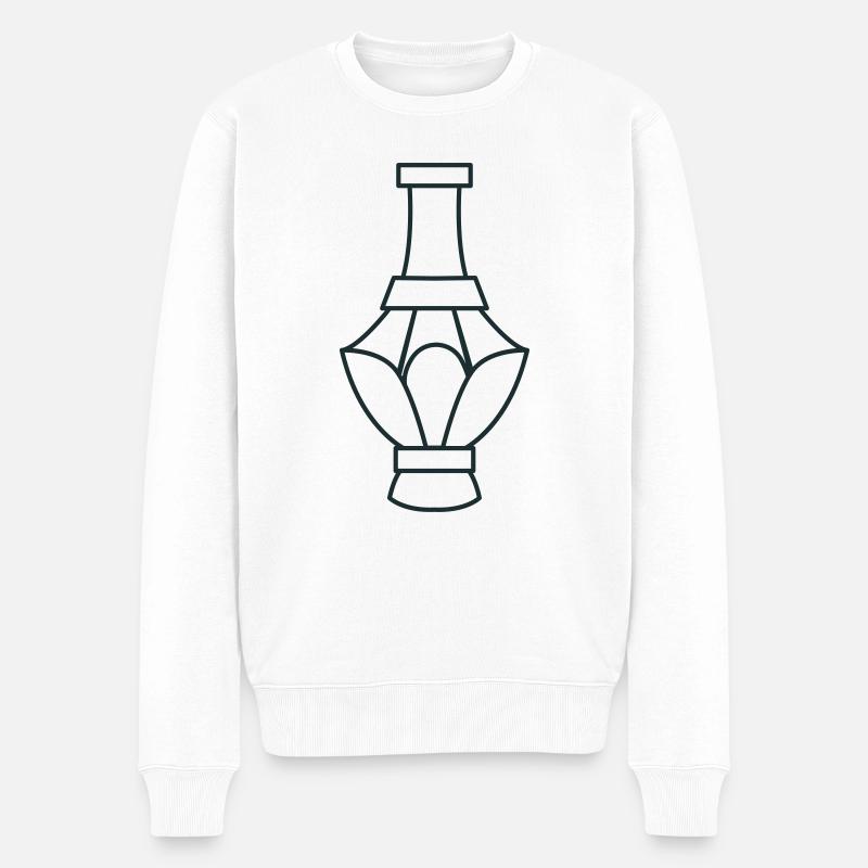 gemeißelte Blumenhaltevase - Männer Premium Bio Pullover - Weiß