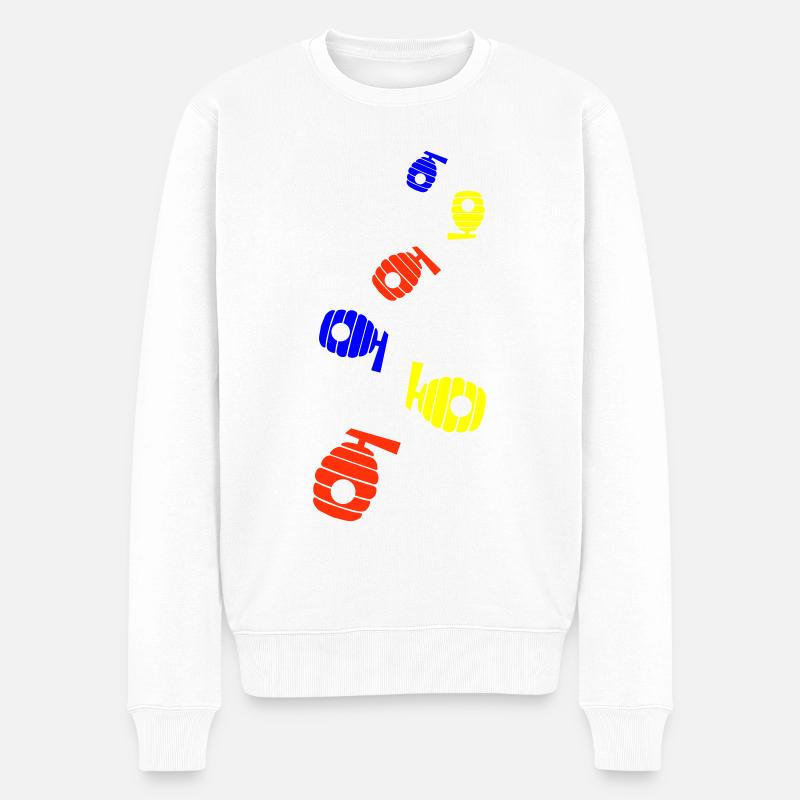 Imker Icon honig - Männer Premium Bio Pullover - Weiß