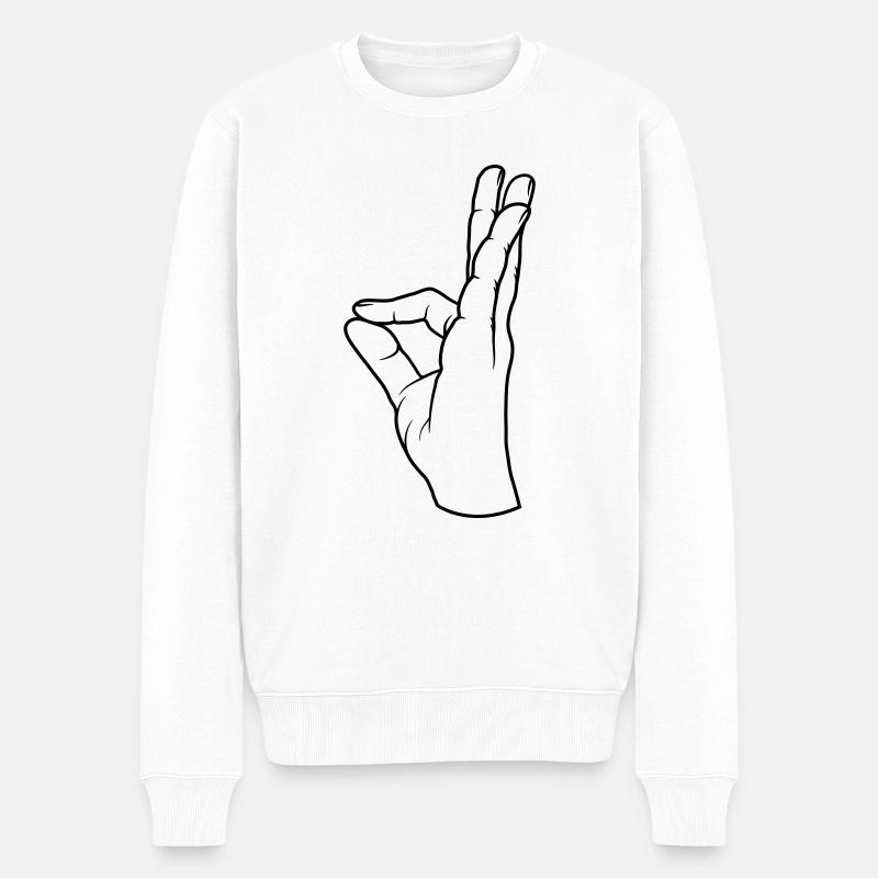 Handgeste perfekt sehr lecker - Männer Premium Bio Pullover - Weiß