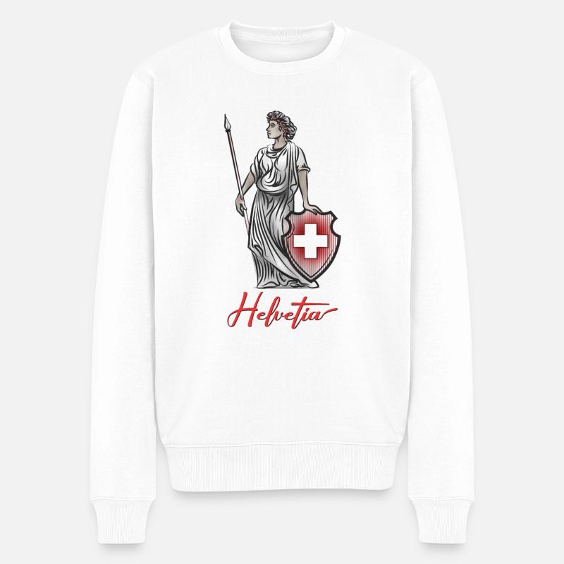HELVETIA de Suisse - Pull Premium bio Homme - blanc