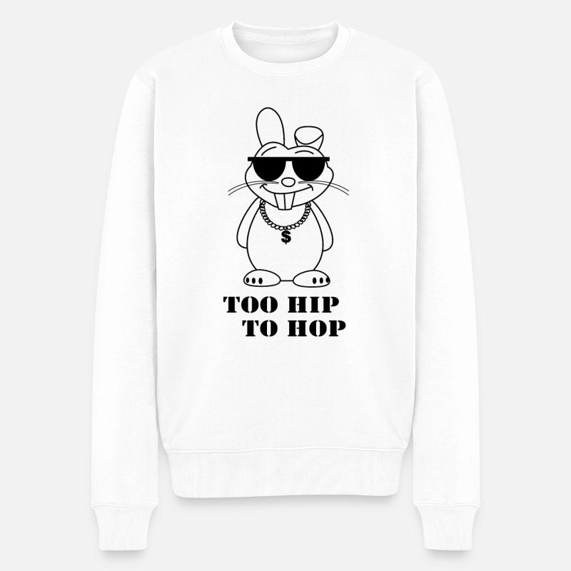 Hip Hop Hase - Männer Premium Bio Pullover - Weiß