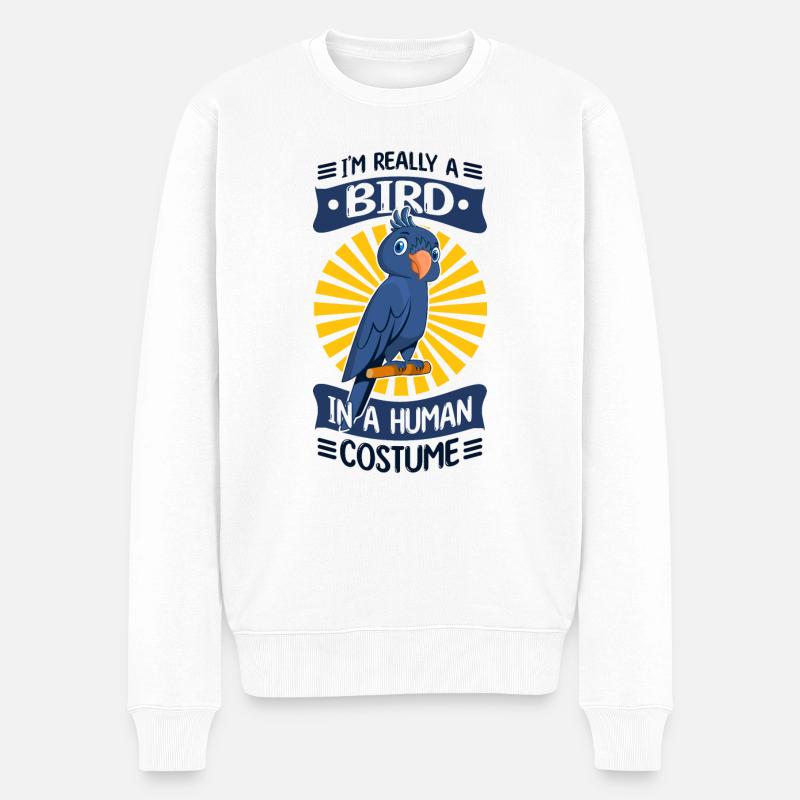 Perruche perroquet - Pull Premium bio Homme - blanc