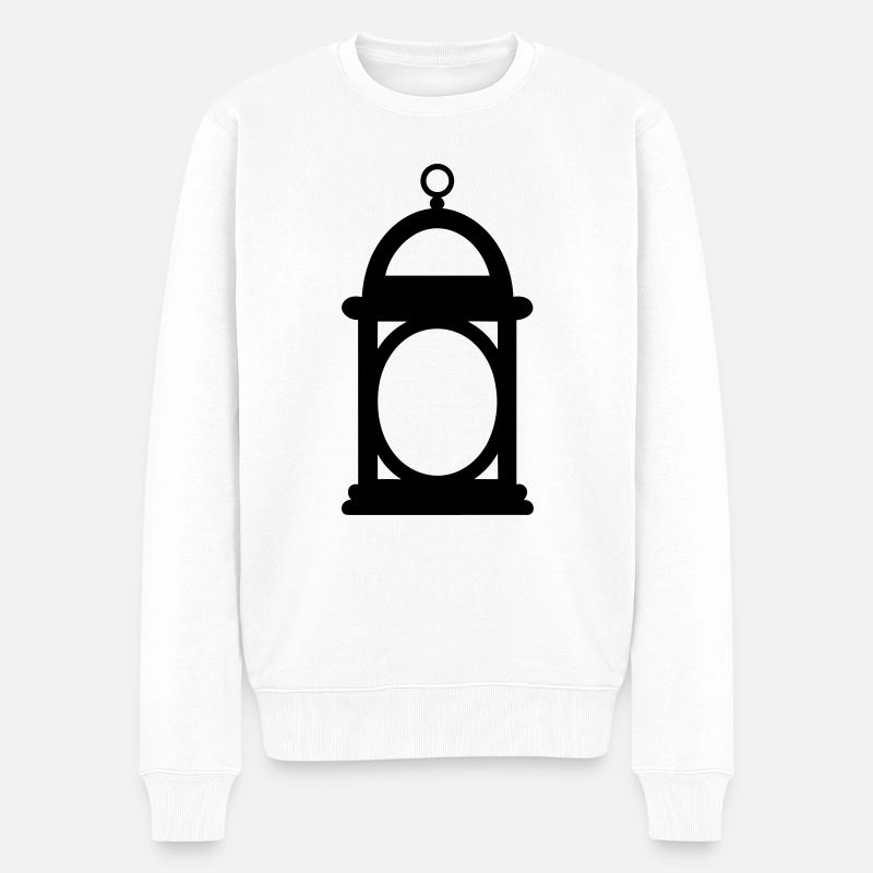 Laterne - Männer Premium Bio Pullover - Weiß