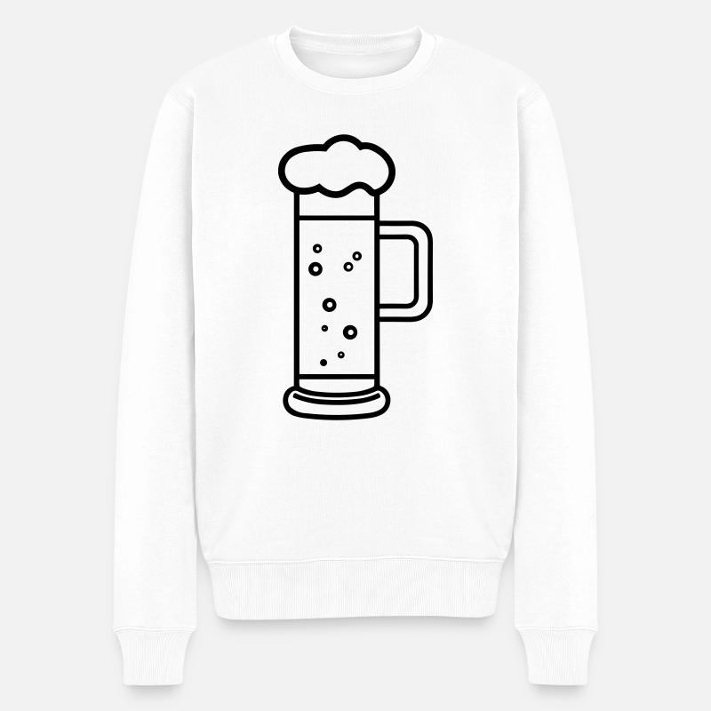 Bier - Männer Premium Bio Pullover - Weiß