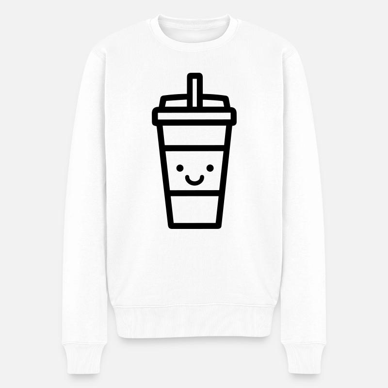 Kaffeebecher - Männer Premium Bio Pullover - Weiß