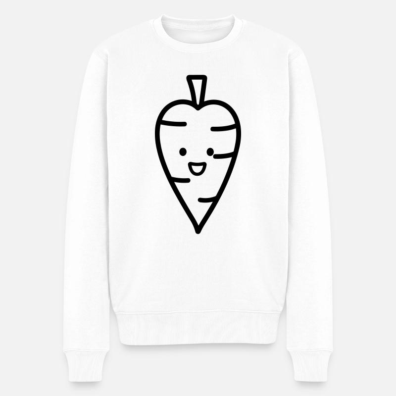 Karotte - Männer Premium Bio Pullover - Weiß