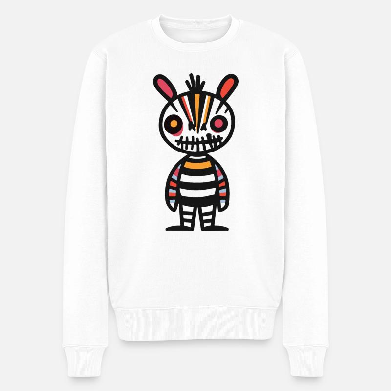 Zebra Halloween Comic Lustig - Männer Premium Bio Pullover - Weiß