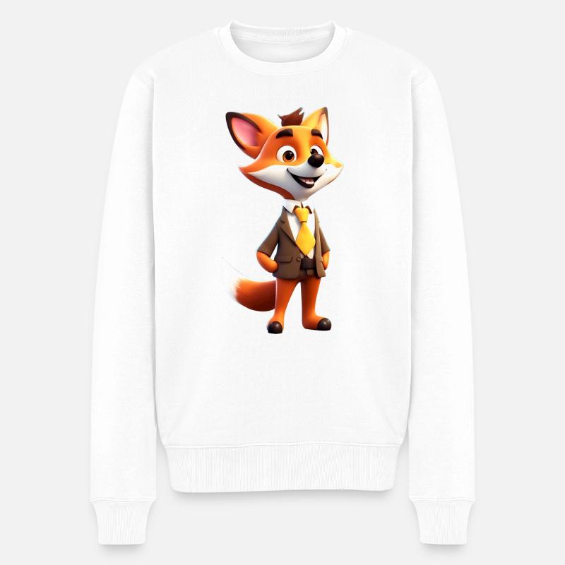 Renard élégant - Pull Premium bio Homme - blanc