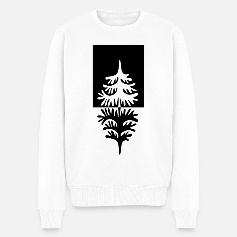 Tannenbaum im Schnee - Männer Premium Bio Pullover - Weiß