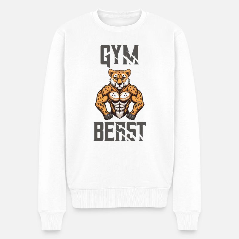 Bête de gymnastique guépard - Pull Premium bio Homme - blanc