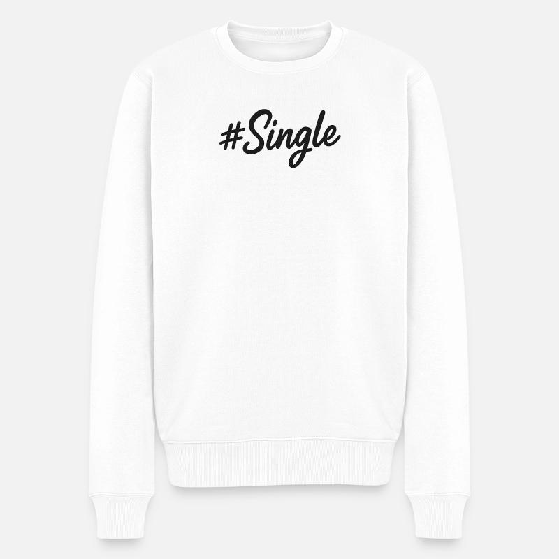 #Single – Statement Design in Handschrift - Männer Premium Bio Pullover - Weiß