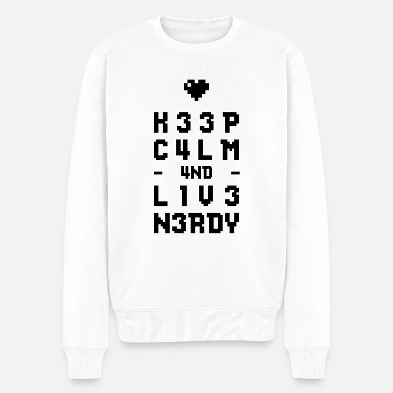 Gardez le calme et direct ringard - Pull Premium bio Homme - blanc