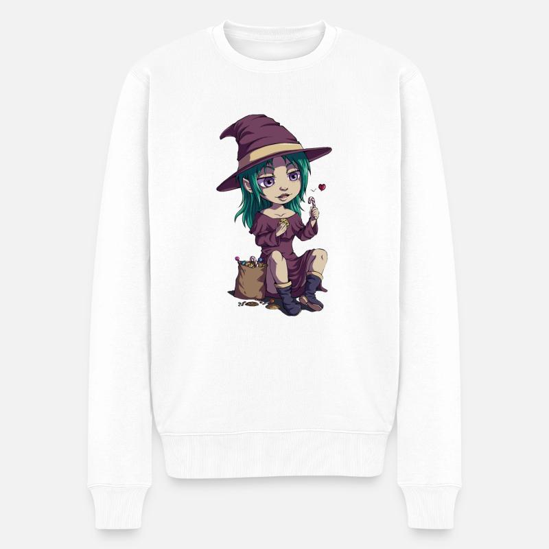 Halloween Sweet Witch - Männer Premium Bio Pullover - Weiß