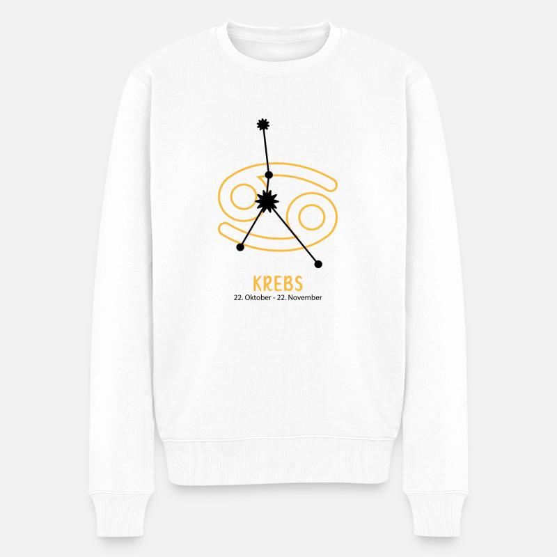 Sternzeichen Illustration Krebs - Männer Premium Bio Pullover - Weiß