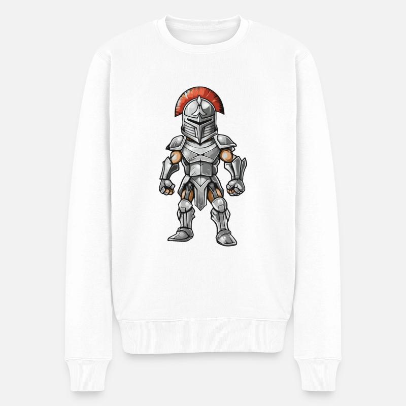 Spartaner Gladiator - Männer Premium Bio Pullover - Weiß