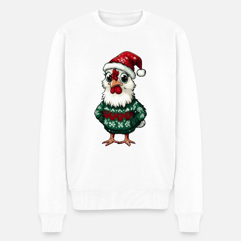 Coq Noël Bande dessinée - Pull Premium bio Homme - blanc