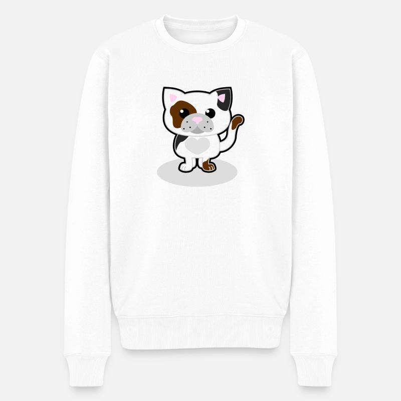 chat doux - Pull Premium bio Homme - blanc