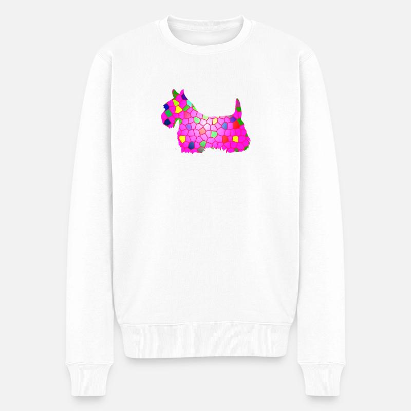 Scotty Hund - Männer Premium Bio Pullover - Weiß